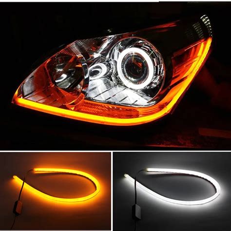 pcs cm white amber yellow led car light strip  led ambient lighting car light stripjpg