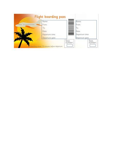 Boarding Pass Template Templates At