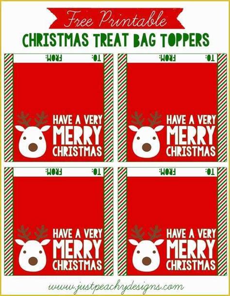 printable christmas bag toppers templates  christmas treat bags