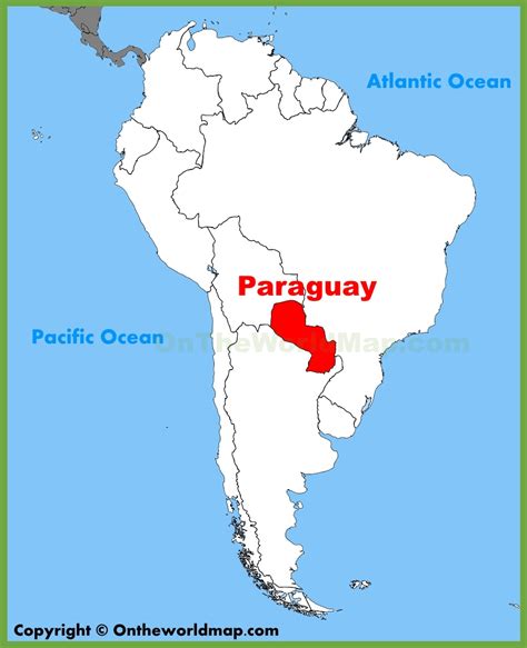 paraguay location   south america map