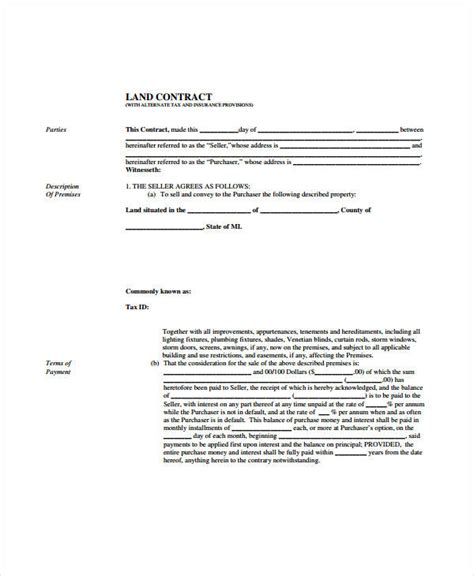 land contract template learn   land contract