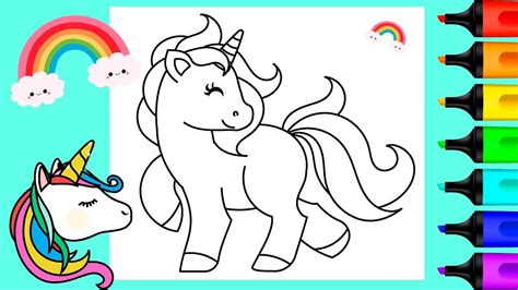 rainbow unicorn coloring pages art  coloring fun youtube