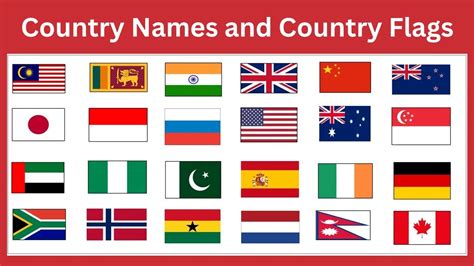 country flags   names