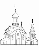 Orthodox Coloring Cathedral Pages Church Drawing Printable Sketch Categories Template sketch template