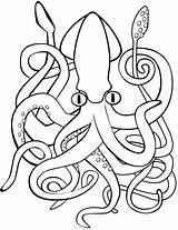 Squid Calamar Colorare Kalmar Calamaro Riesenkalmar Ausmalbilder Disegni Supercoloring Ausmalen sketch template