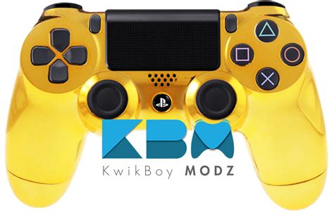 gold chrome custom ps controller kwikboy modz