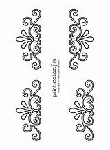 Stencils Stencil Printable Swirl Print Flourish Flower Designs Coloring Color Fun Pages Patterns Printables Swirls Lace Templates Tambour Letter Board sketch template