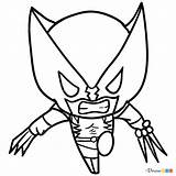 Wolverine Chibi Superhero Drawdoo sketch template