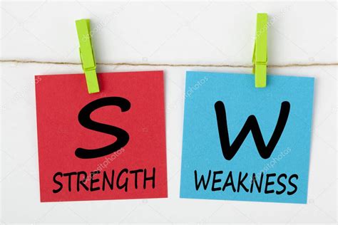 strength weaknesses concept stock photo  ogichobanov