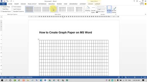 create graph paper  ms word youtube