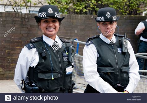 two metropolitan policewomen on the beat together in