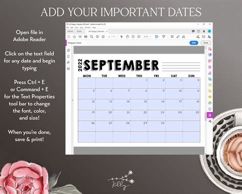 editable printable 2021 2022 calendar year at a glance etsy