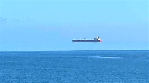 hovering ship photographed  cornish coast  walker bbc news