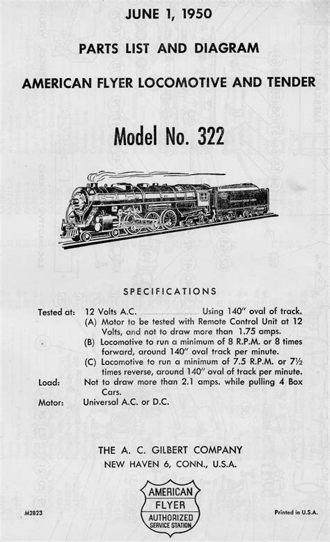 american flyer locomotive  hudson parts list traindr