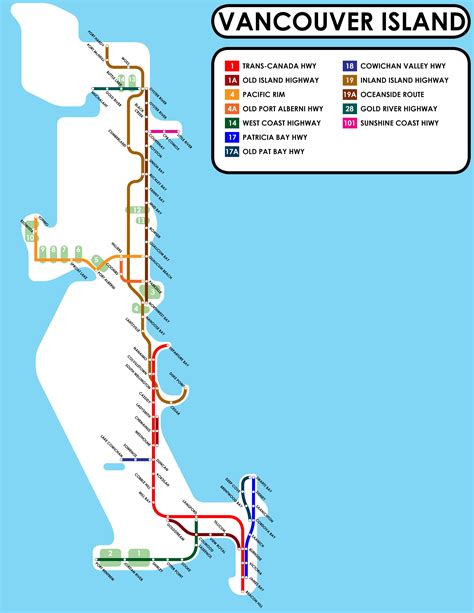 vancouver islands highway system schematic diagram subway map style