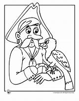 Coloring Parrot Pirate Pages Kids Crafts Woo Jr Activities Woojr Popular sketch template