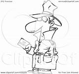 Secret Agent Top Line Coloring Carrying Undercover Illustration Information Royalty Clipart Rf Toonaday Regarding Notes sketch template