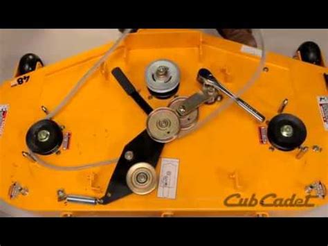 change  deck belt   cub cadet  turn  model afagv youtube