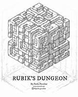 Dungeon Isometric Rubik Wistedt Rubiks sketch template