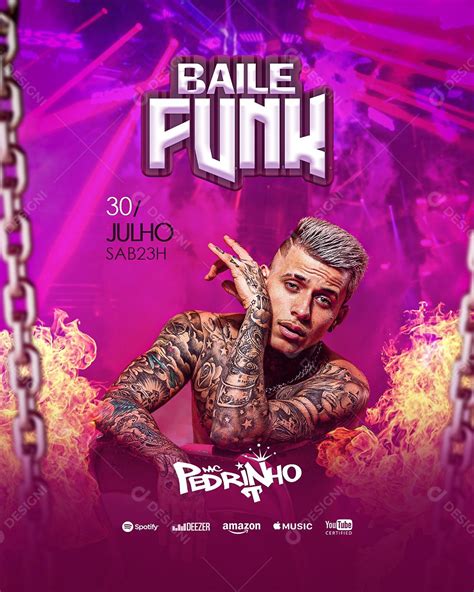 Flyer Baile Funk Mc Pedrinho Social Media Psd Editável [download] Designi