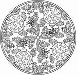 Winter Coloring Pages Adults Mandala Ornaments sketch template