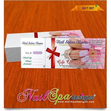 nail salon gift certificate template   salon gifts gift