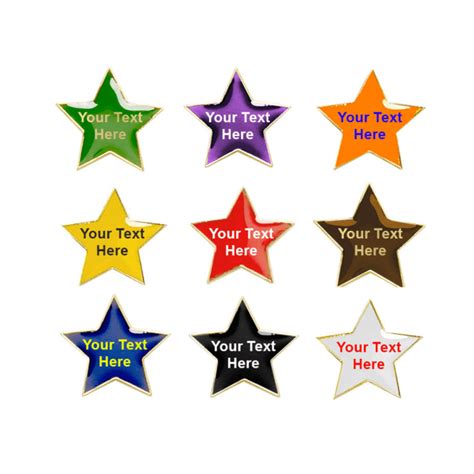 personalised coloured star badge