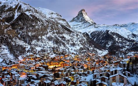 switzerland mountains snow winter town matterhorn zermatt photography landscape city