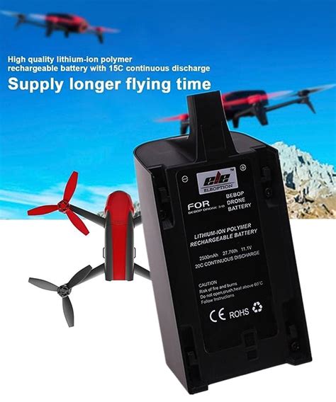 buy mah  high capacity upgrade rechargeable battery pack replacement  parrot bebop