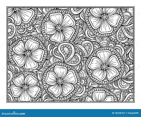 floral decorative ornamental coloring page stock vector image