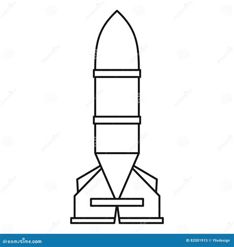 rocket icon  outline style stock vector illustration  exploding