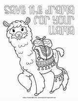 Coloring Pages Lama Llama Comments sketch template