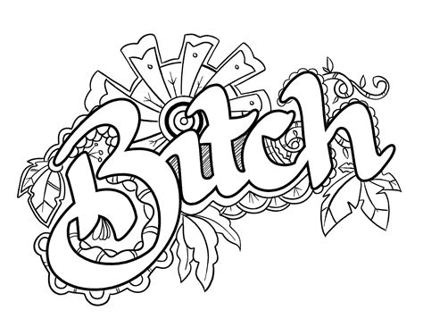 printable swear cuss word coloring pages