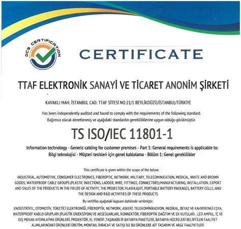 quality certificates ttaf