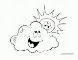 Coloring Pages Clouds Cloud Weather Kids Popular sketch template
