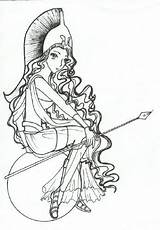 Drawing Goddess Athena Minerva Imgarcade sketch template
