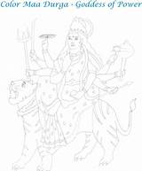 Durga Puja Goddess sketch template