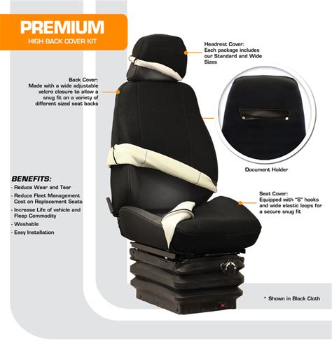 Premium High Back Equipment Seat Cover Kits