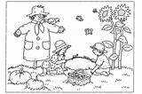 Coloring Pages Fall Printable Colouring Kids Vegetable Farmer Library Clipart sketch template