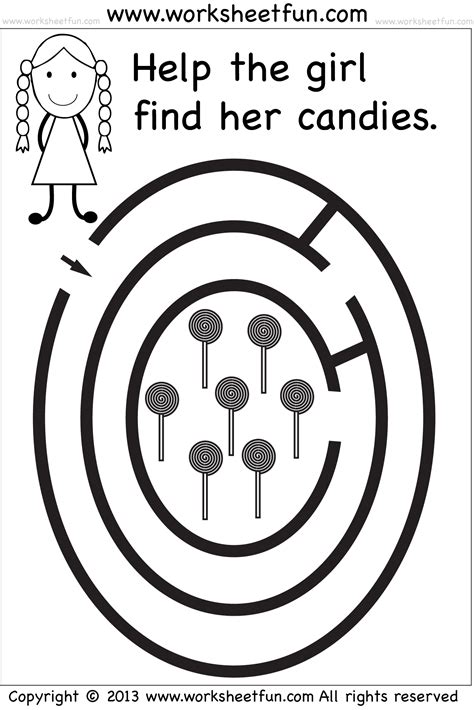 beginner mazes preschool  kindergarten  worksheets preschool