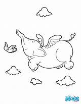 Elephant Coloring Flying Pages Color Print Animal Animals Wild sketch template