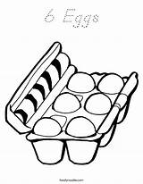 Eggs Coloring Carton Egg Six Clipart Pages Print Outline Cliparts Twistynoodle Library Food Built California Usa Favorites Login Add Ll sketch template