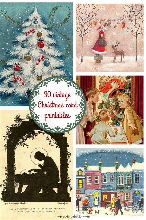 remodelaholic   vintage christmas card images day