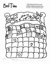 Coloring Quilt Bed Pages Bedtime Time Daycare Sheets Print Night Printable Animal Block Color Getcolorings Bedroom Animals Slapen Blender Kleurplaten sketch template