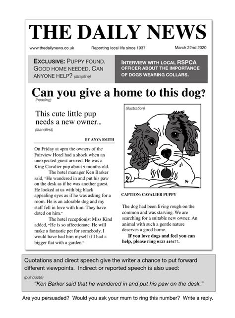write  persuade  newspaper articles   years teaching resources