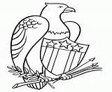 Coloring Pages Eagle Independence Patriotic July 4th sketch template