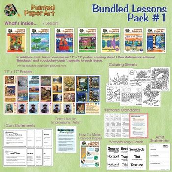 art history lessons painted paper bundled lessons pack   painted