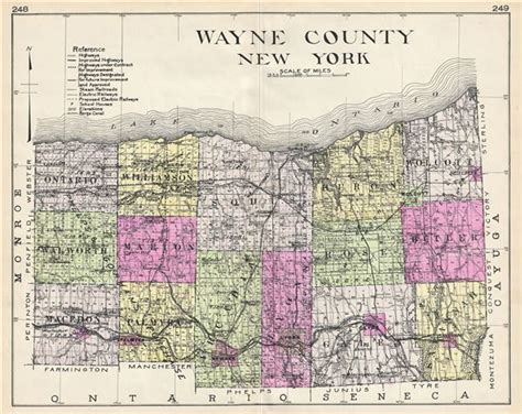 wayne county  york geographicus rare antique maps