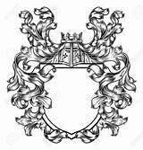 Crest Heraldic Emblem Ritter Schild Emblems Chevalier Graphicriver Emblème Arm Bouclier Bras Helm Filigree Vectorified sketch template