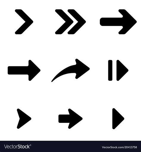 black arrows set flat arrow signs royalty  vector image